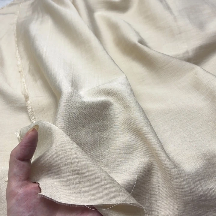 混纺棉米杏色2米。
