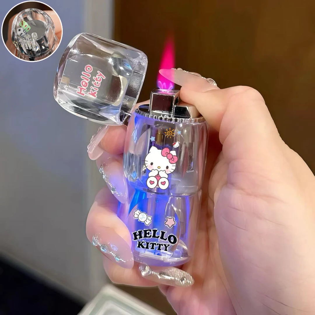 透明发光创意骰子防风打火机个性高档送男女朋友礼物小巧便携精致
