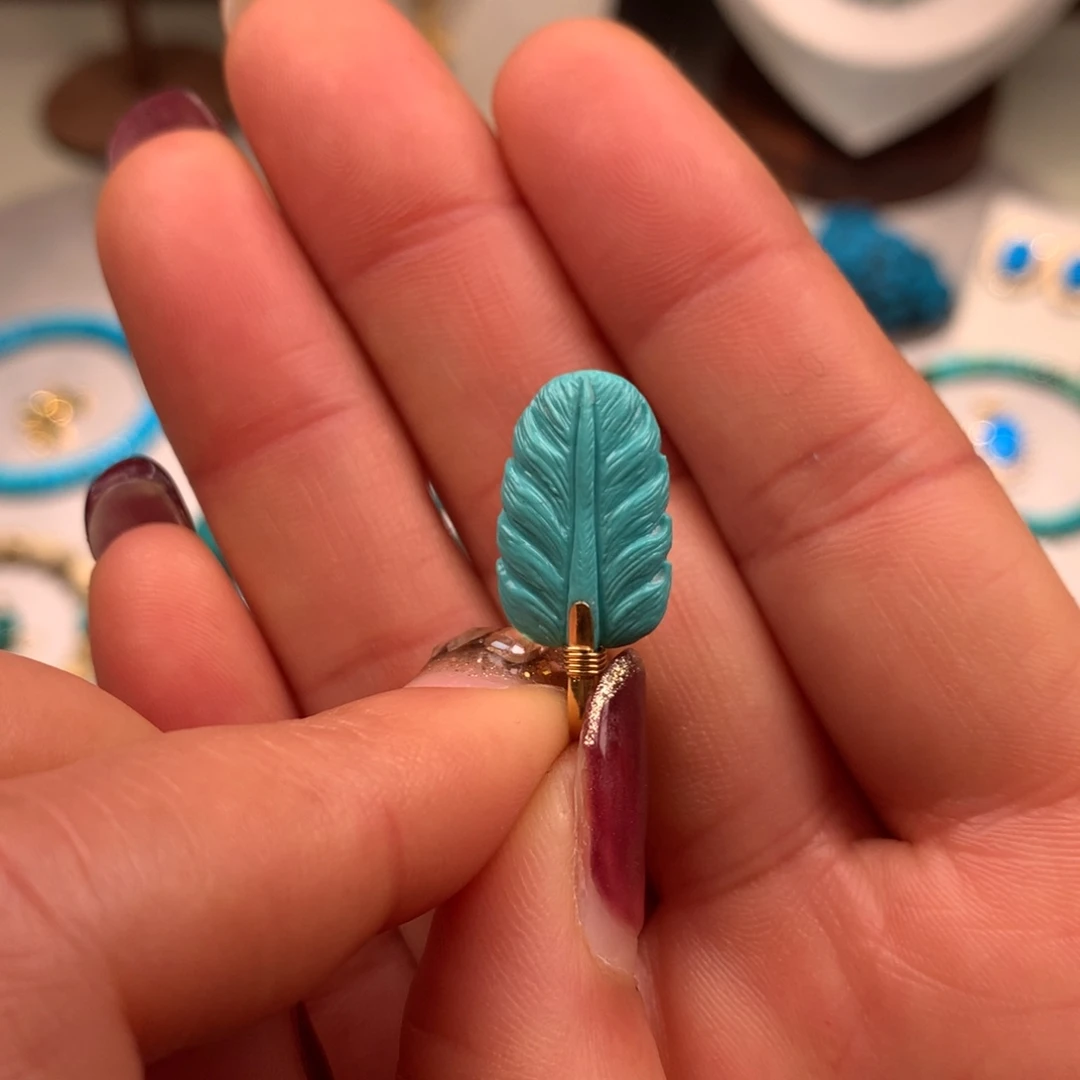 绿松石18K金镶嵌珠宝奇石