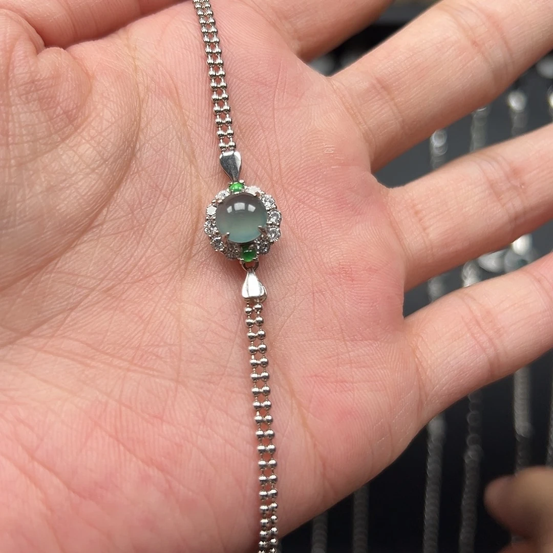 翡翠银S925镶嵌手链