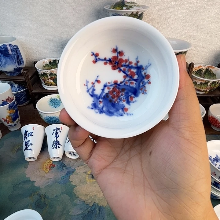 忠意堂釉下彩红梅