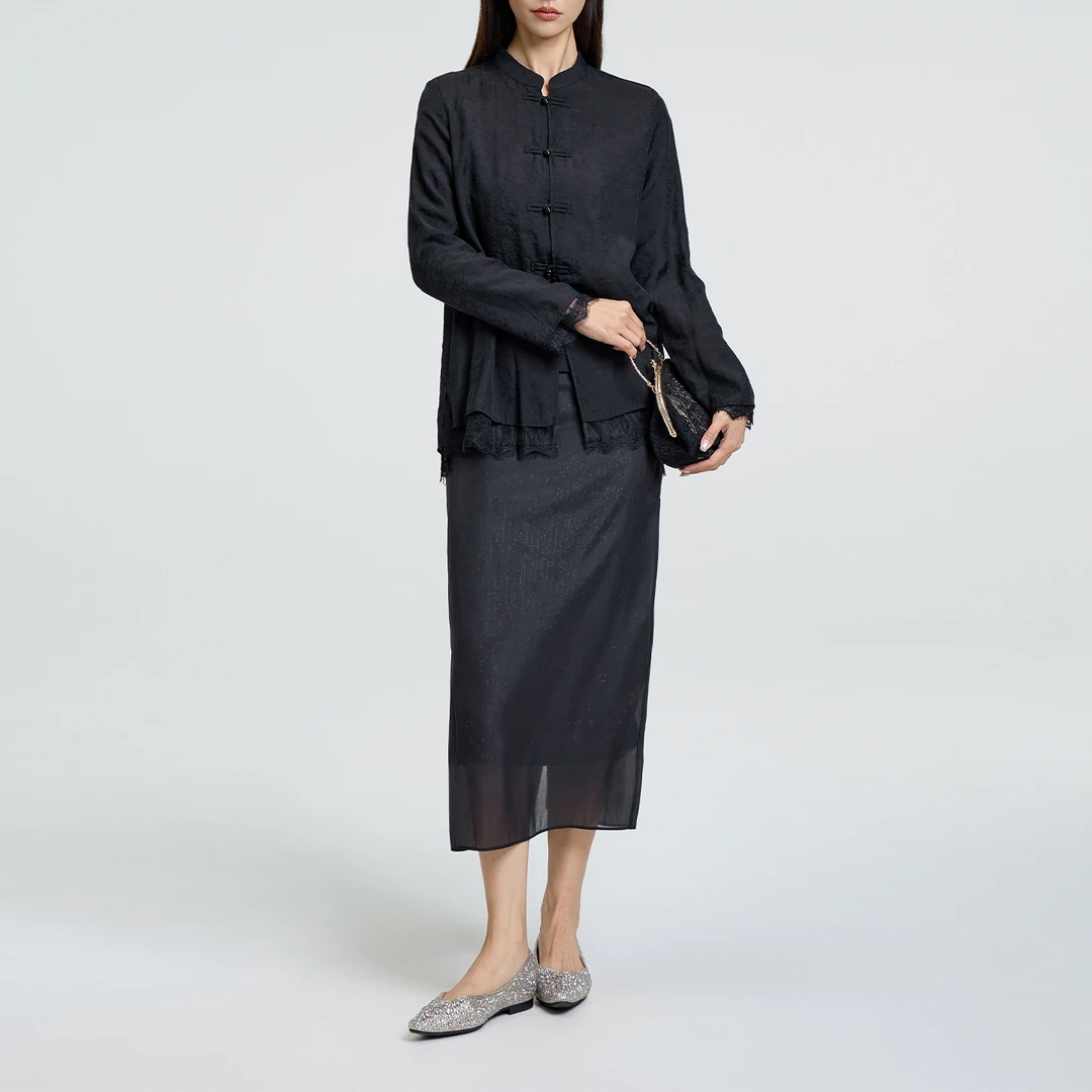 恩瑞妮2025冬季直筒裙半身裙A字裙ESDQOA656