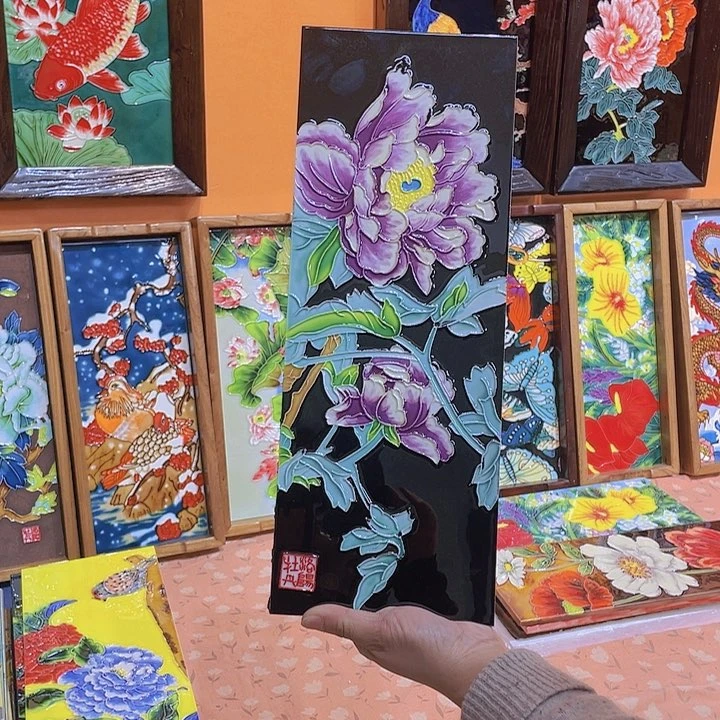 【闪购商品】瓷片何**诗紫牡丹单瓷片