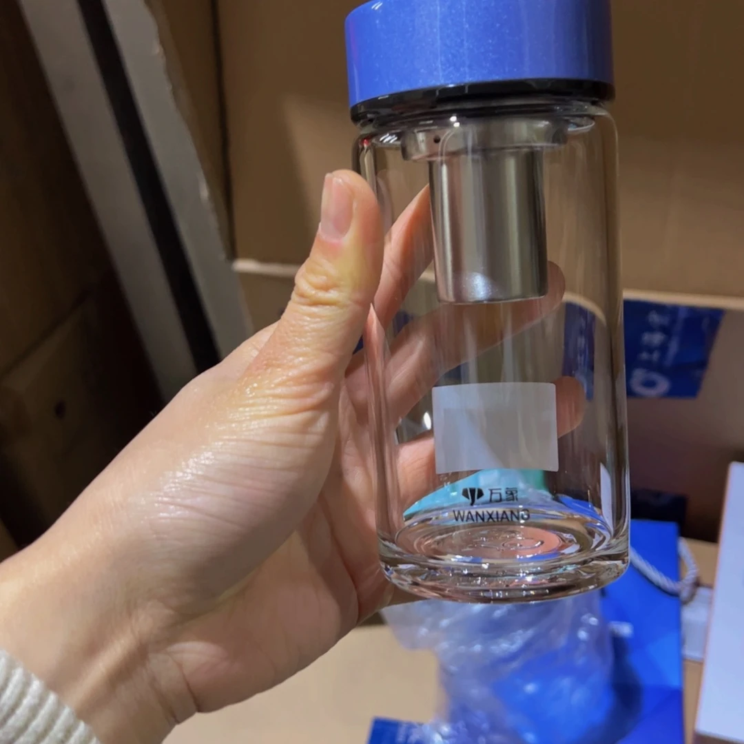 U161A蓝色单层烫手玻璃杯300ml