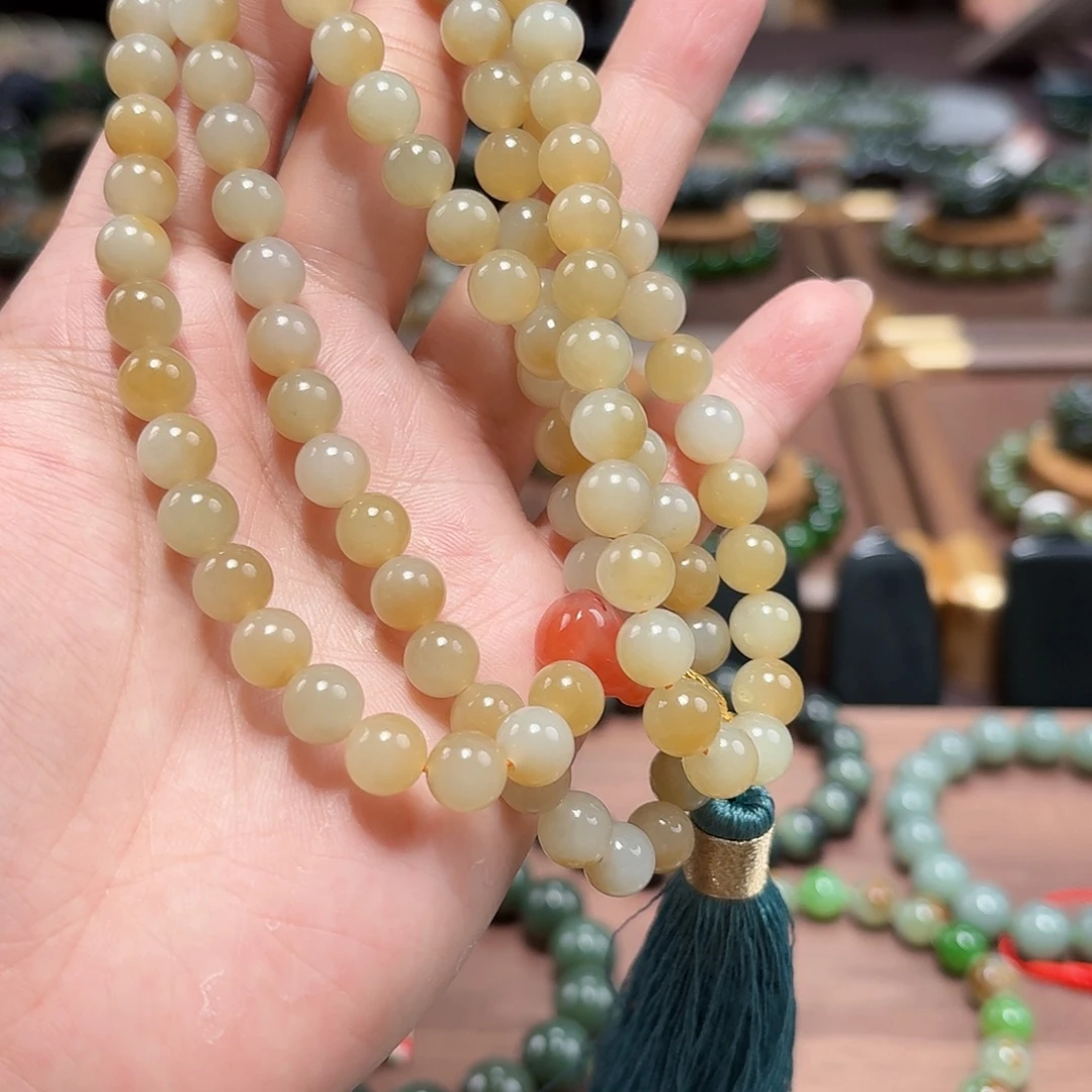 和田玉未镶嵌手链金山糖8 108