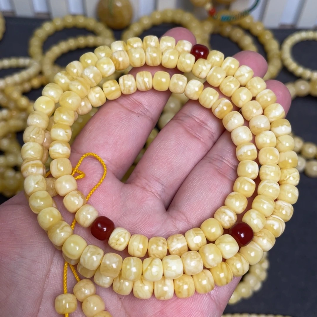 蜜蜡未镶嵌裸石蜜蜡佛珠7.3mm