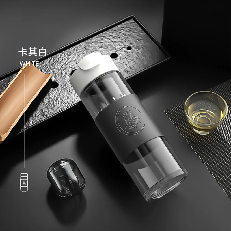 高硼硅 磁弹泡茶杯  茶水分离神器  便携商务出差防烫随手杯