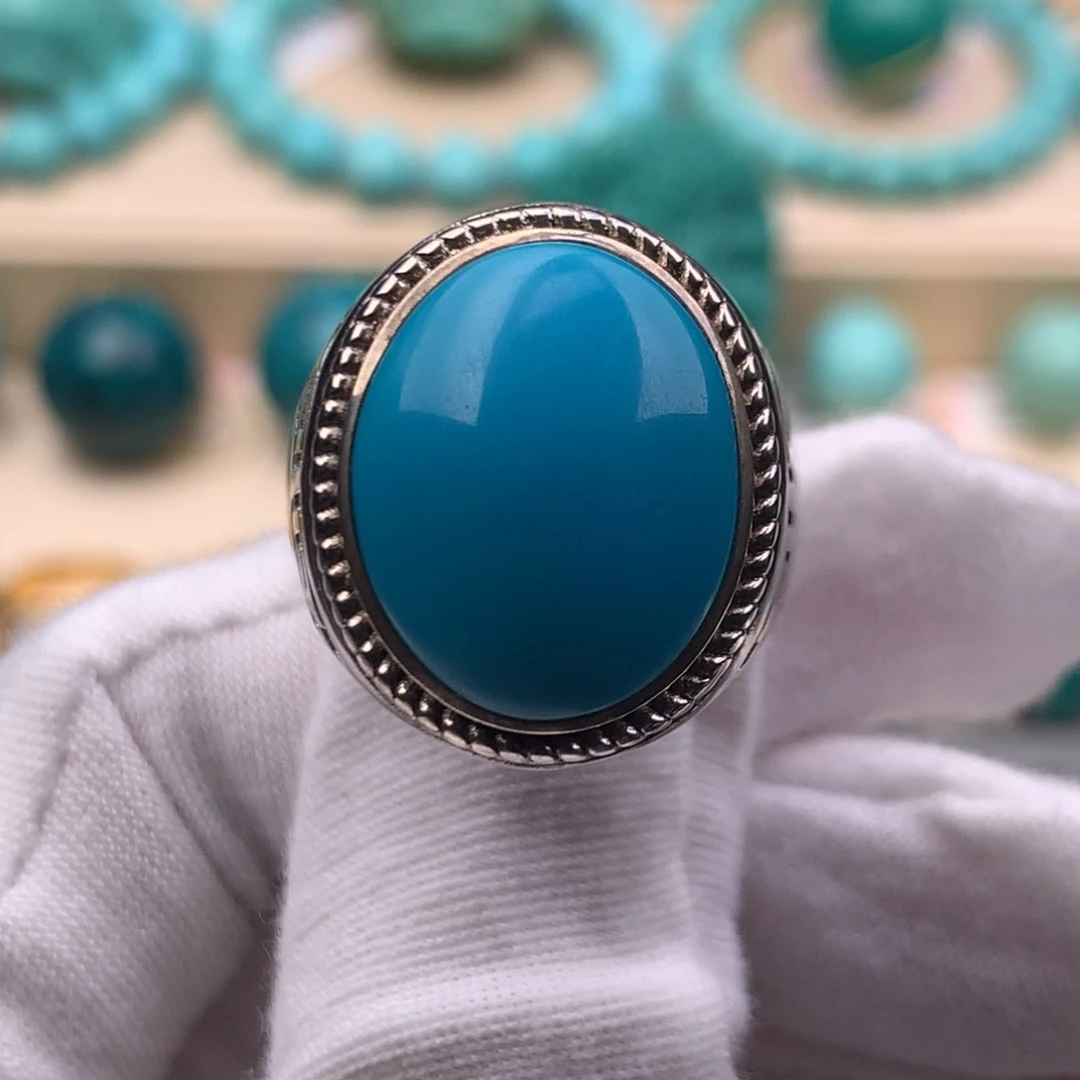 绿松石银S925镶嵌珠宝奇石