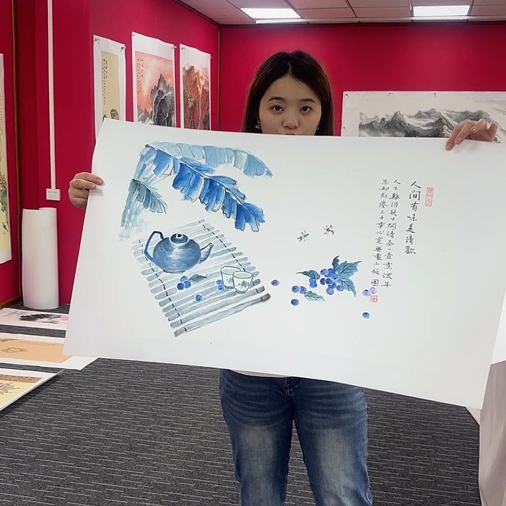 国画三尺图画作品