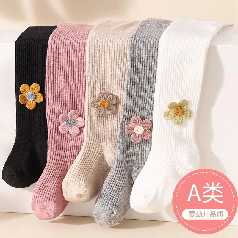 婴幼儿打底裤女童春秋薄款儿童白色连体裤袜大pp宝宝连裤袜小童