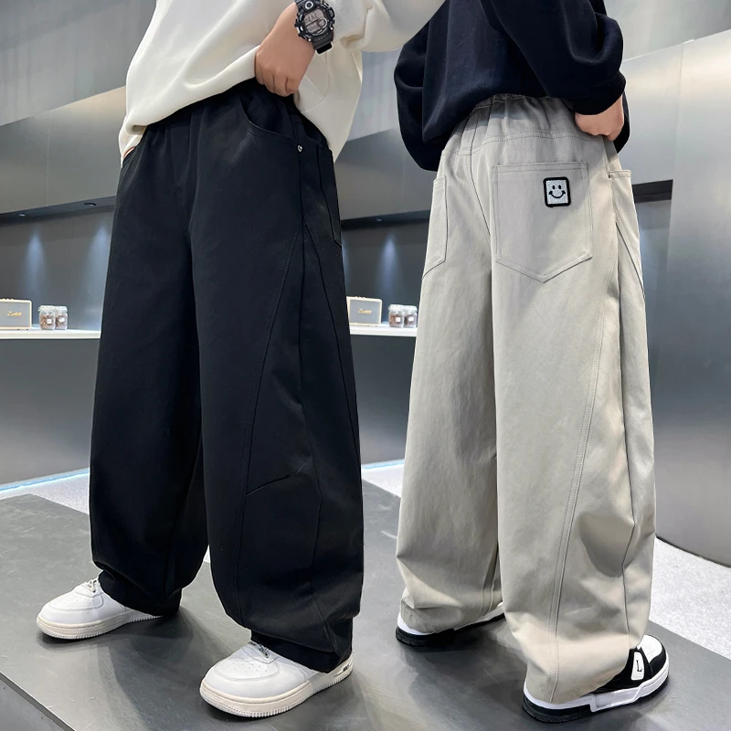 男童裤子春秋款休闲裤2025新款中大儿童秋装男孩宽松秋季弯刀长裤