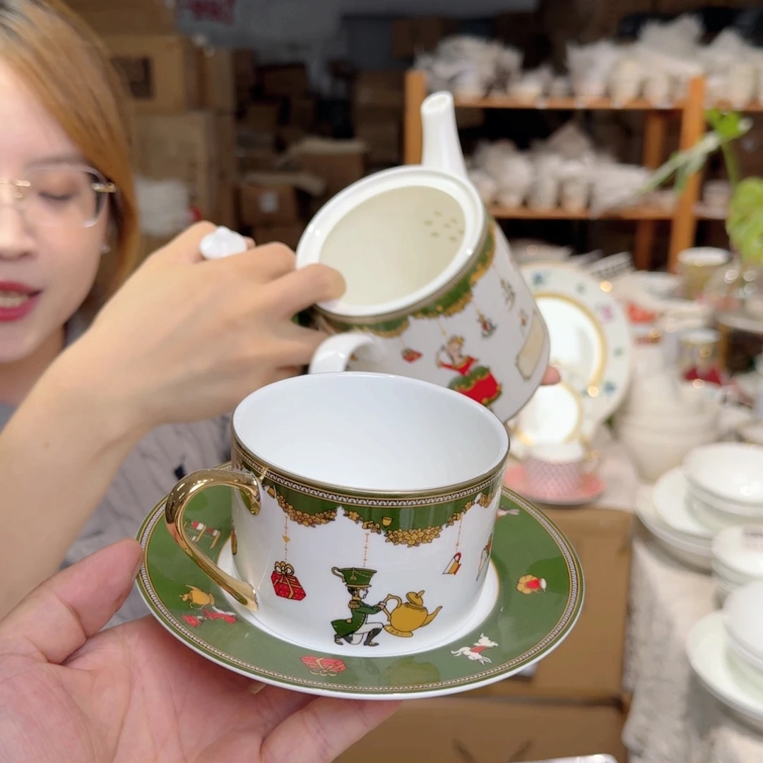 骨瓷俄罗斯原单咖啡杯碟250ml一套