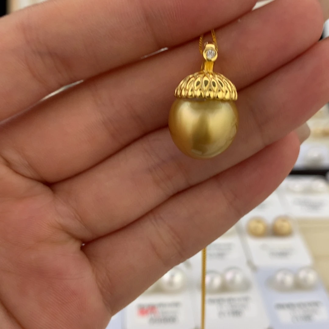 银S925镶嵌海水珍珠吊坠(赠链)