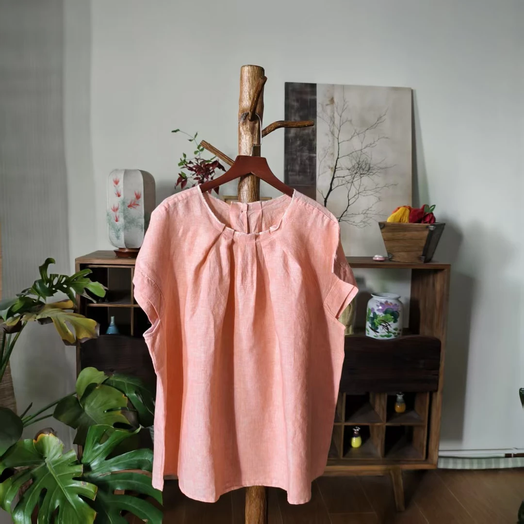 【大梅子推荐】设计款亚麻上衣X0183