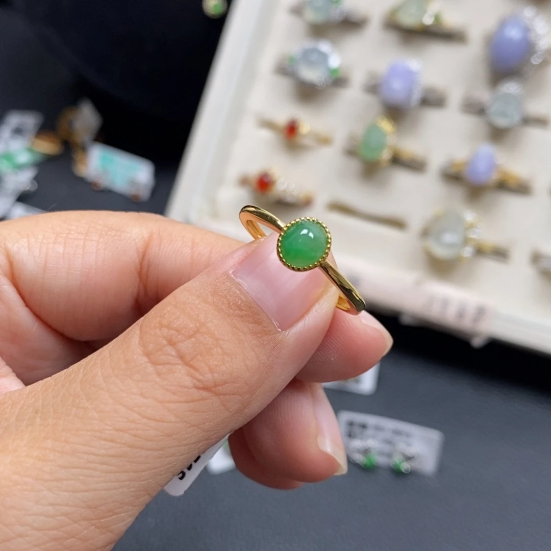 翡翠银S925镶嵌戒指