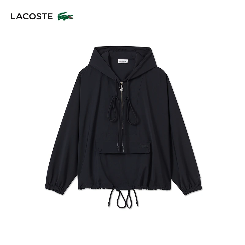 【旧】LACOSTE法国鳄鱼女装25秋季新款时尚宽松抽绳半拉链外套|BF24