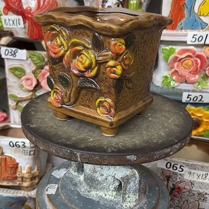 粗陶材质多肉花盆开播福利