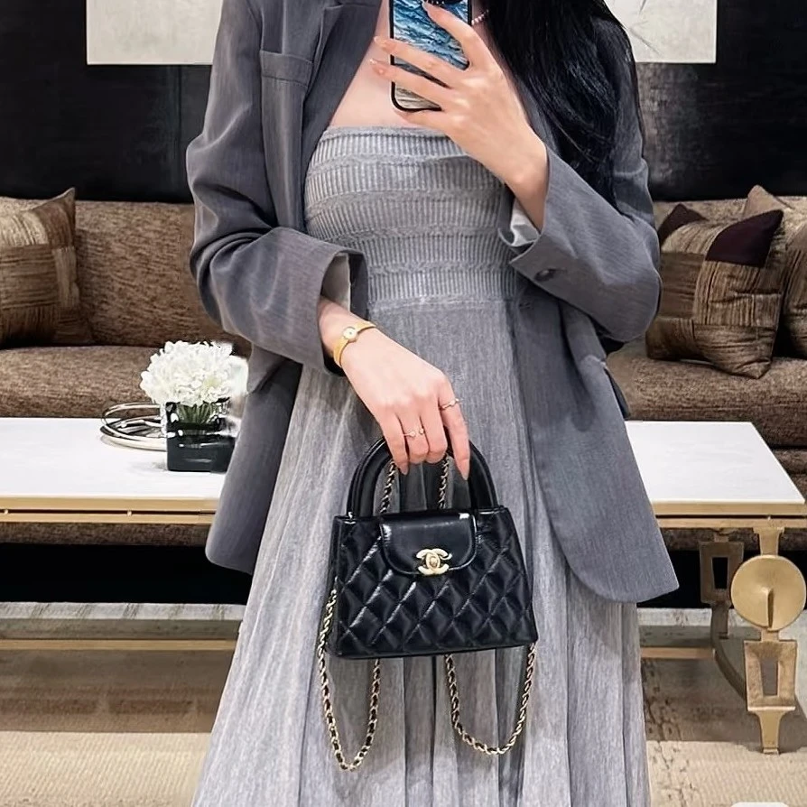 99新 Chanel/香奈儿  Kelly 黑金 25C 芯片款（5T98）