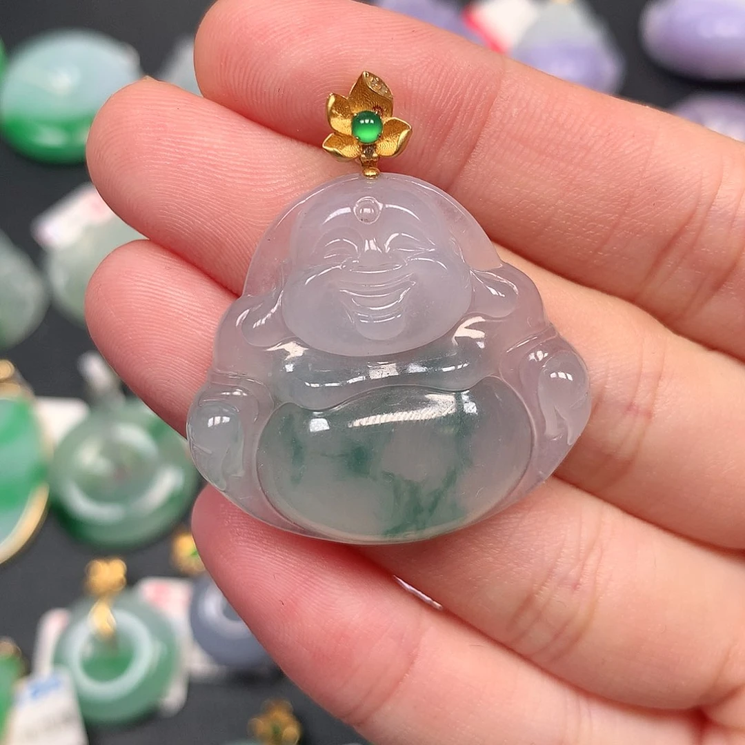 颈饰18K金镶嵌翡翠翡翠吊坠