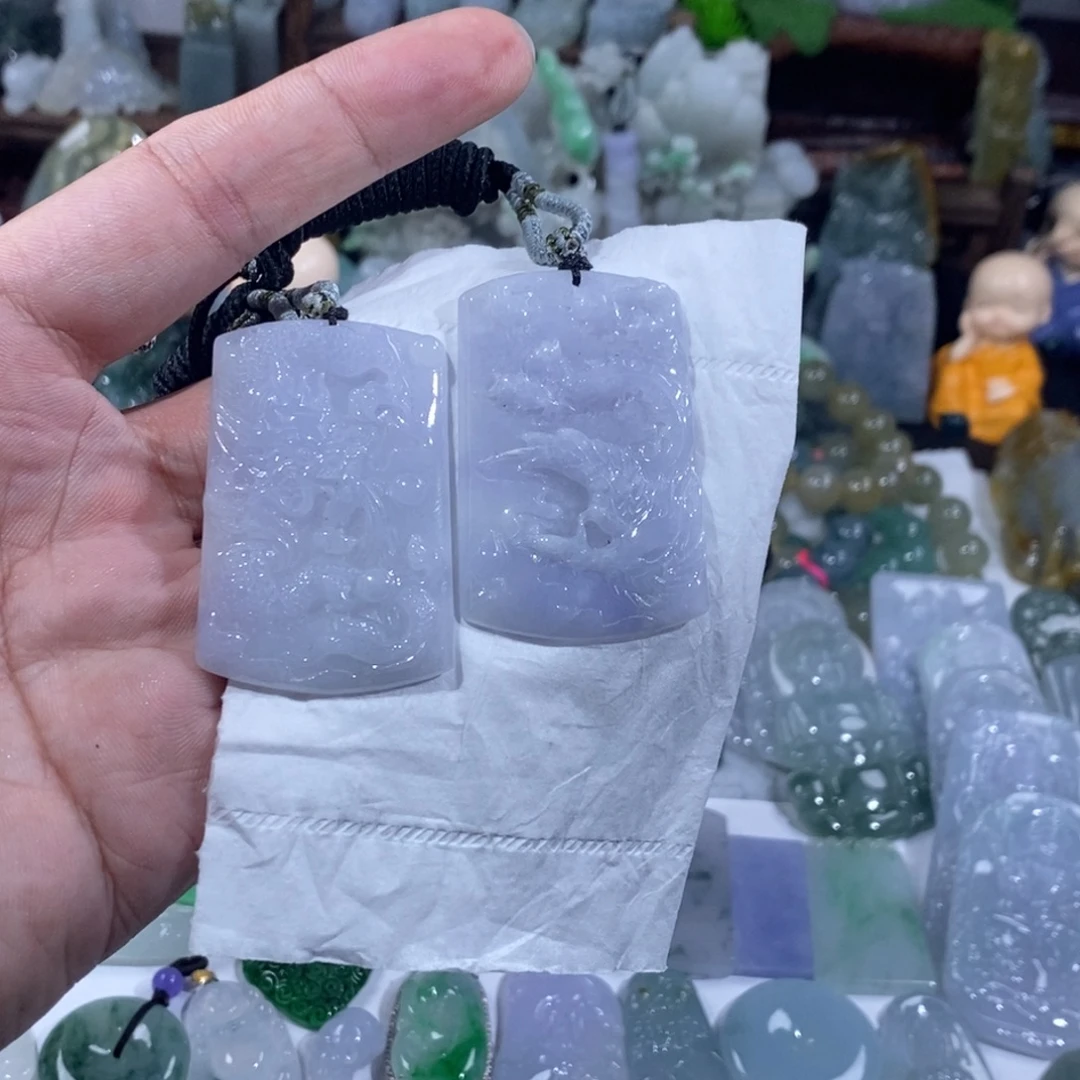 翡翠未镶嵌吊坠(不含链)龙凤
