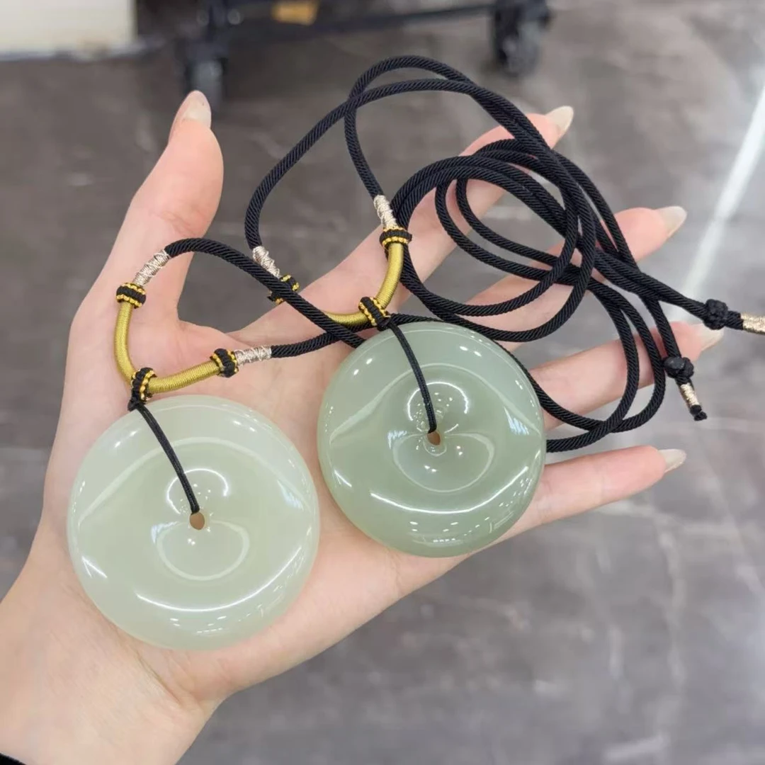 【小宝珠宝】9 T6097-和田玉平安扣吊坠-多样性发一件-46x10.5mm