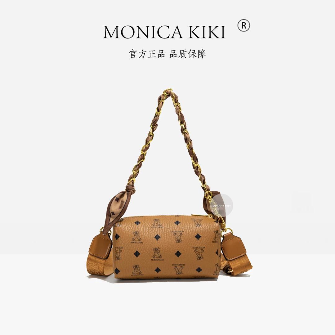 MONICA KIKI/莫妮卡奇奇小熊法棍包经典复古单肩斜挎包-9652