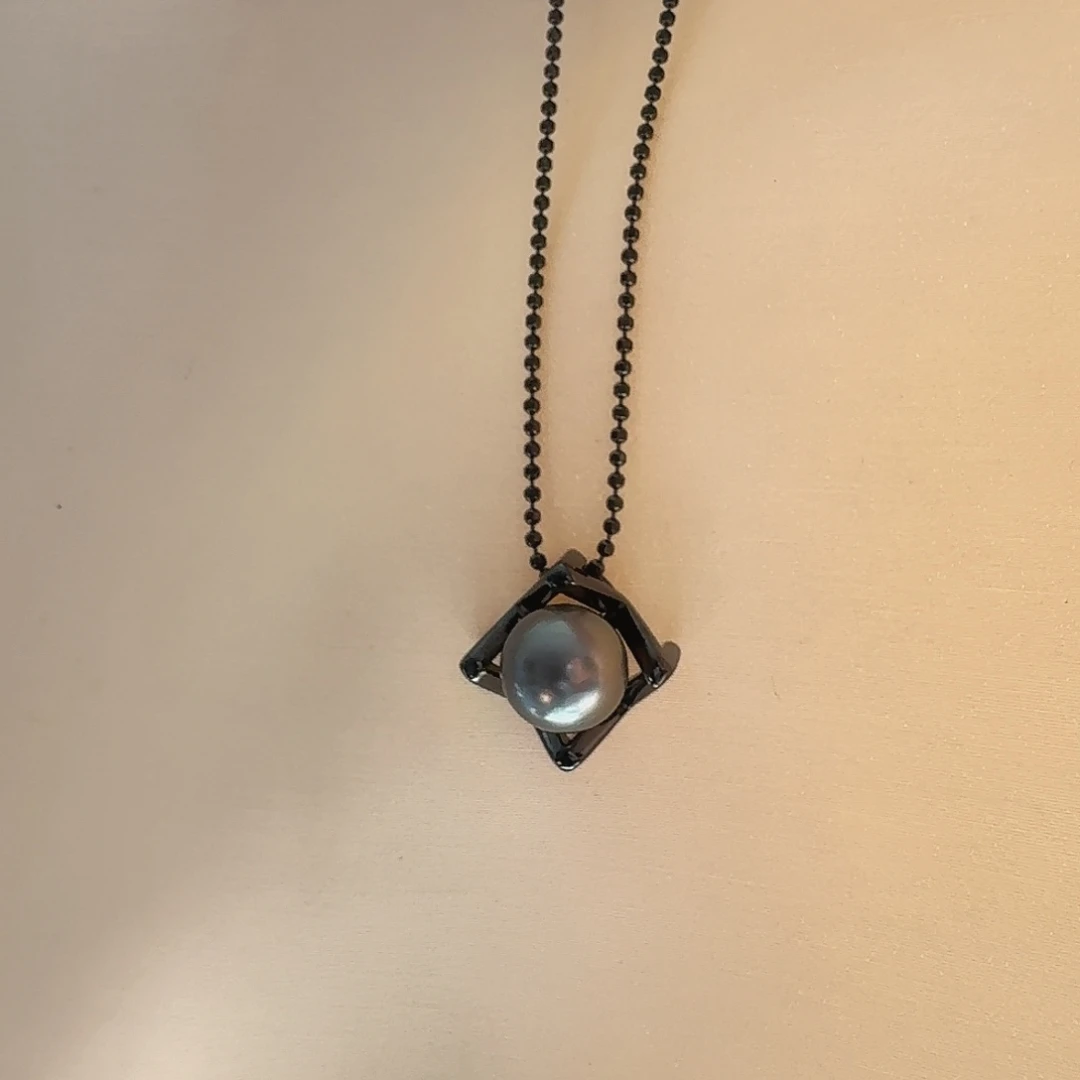 元***宝海水珍珠银S925镶嵌颈饰