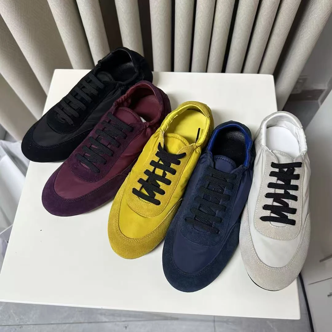 优选-P家真皮阿甘鞋百搭休闲鞋夏季平底鞋黄色潮鞋情侣系带低帮