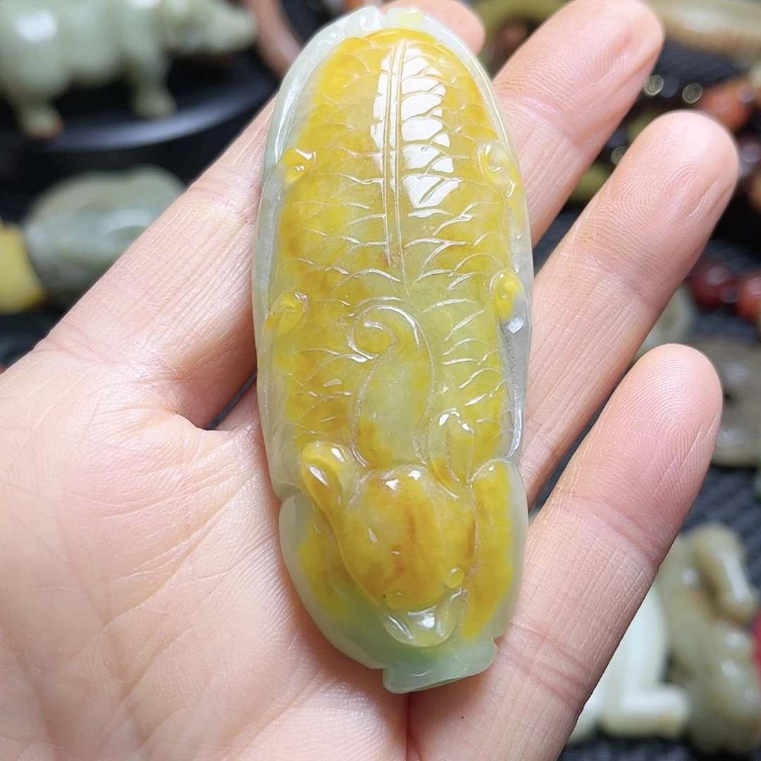 白玉菩提吊坠森*摆件