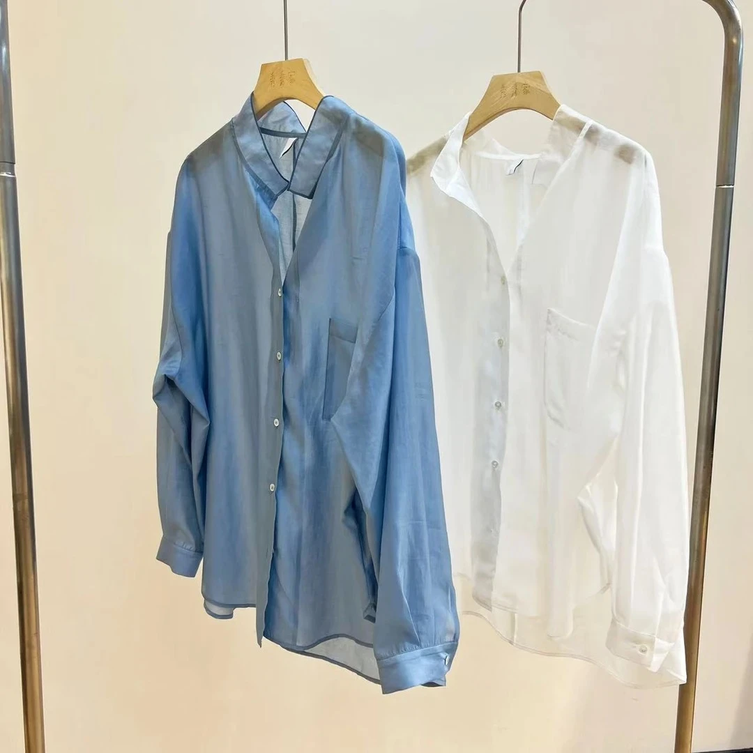 【秀秀新品2】经典轻薄宽松防晒衬衣简约