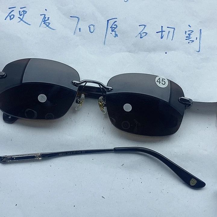 蜡***新水晶眼镜未镶嵌无框眼镜