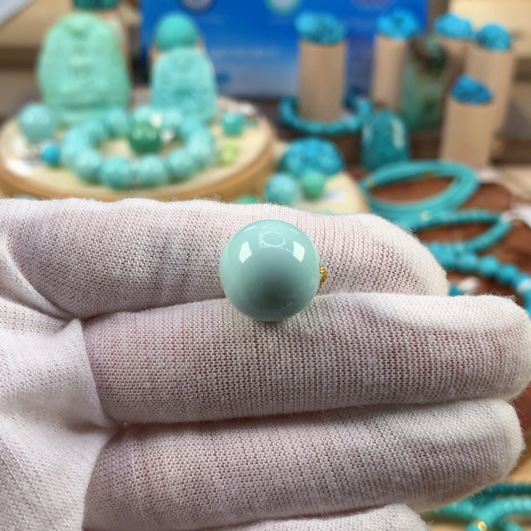 绿松石未镶嵌珠宝奇石14.7mm