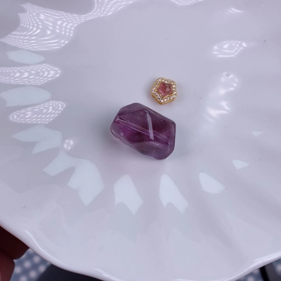 紫晶珠宝半成品银S925镀金镶嵌