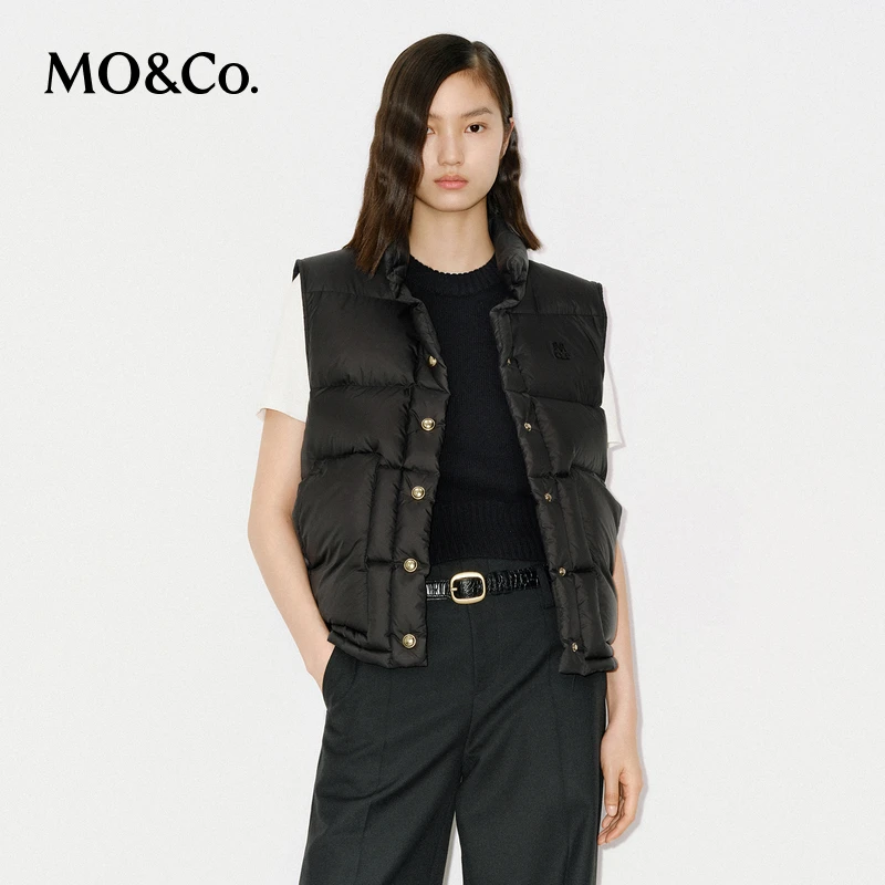 MOCO羽绒服冬无胆防绒鸭绒轻暖小高领宽松金扣MBD4EIN039