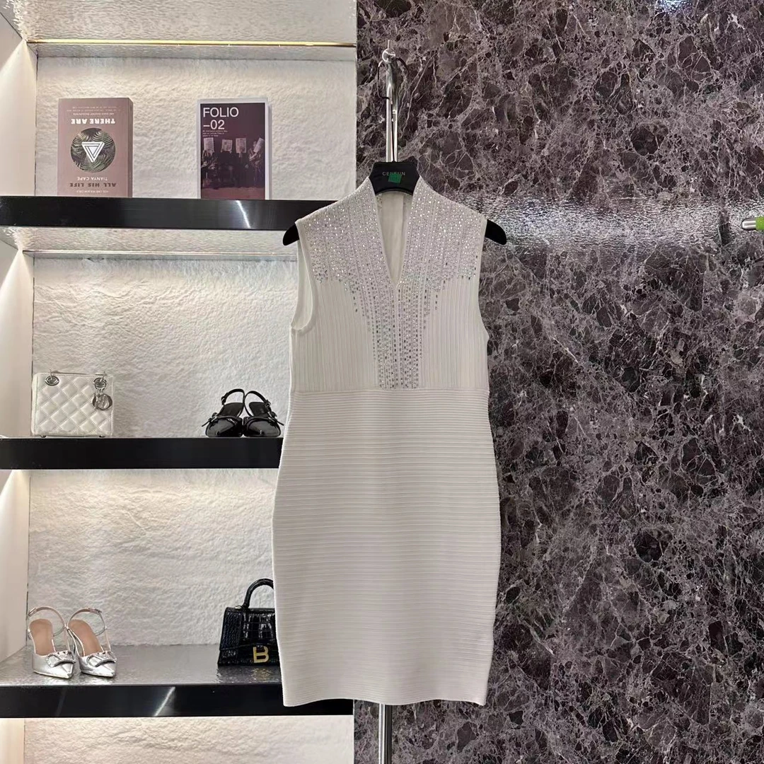 211*蕾丝小香风网红白色针织连衣裙E20148