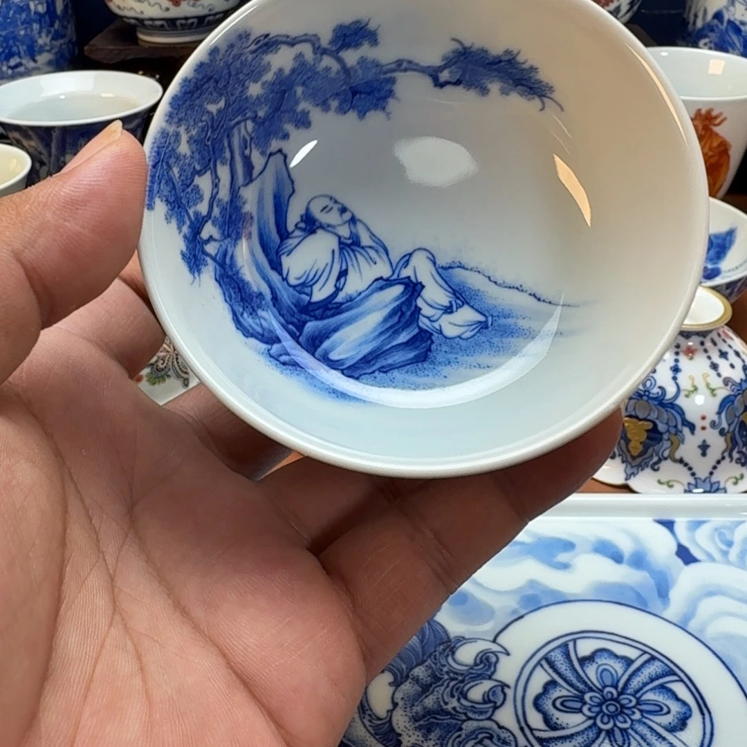 空***光杯子景德镇全手工手绘陶瓷