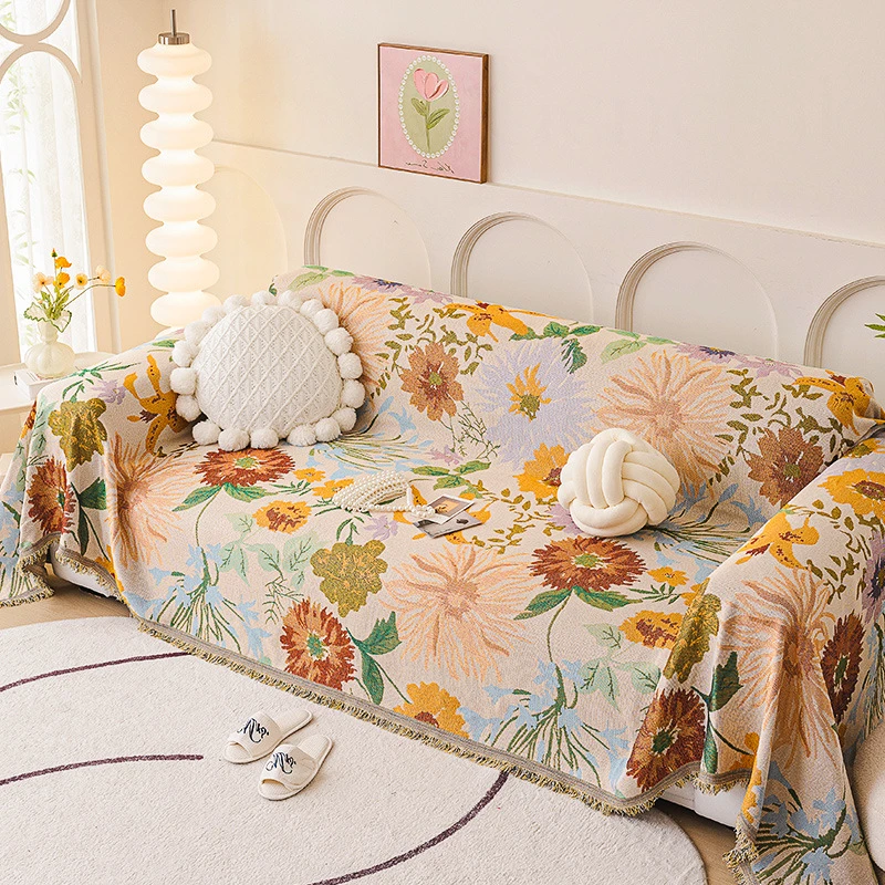 V/雅鹿雪尼尔防猫抓沙发盖布巾2025款四季通用沙发套罩全包沙发垫