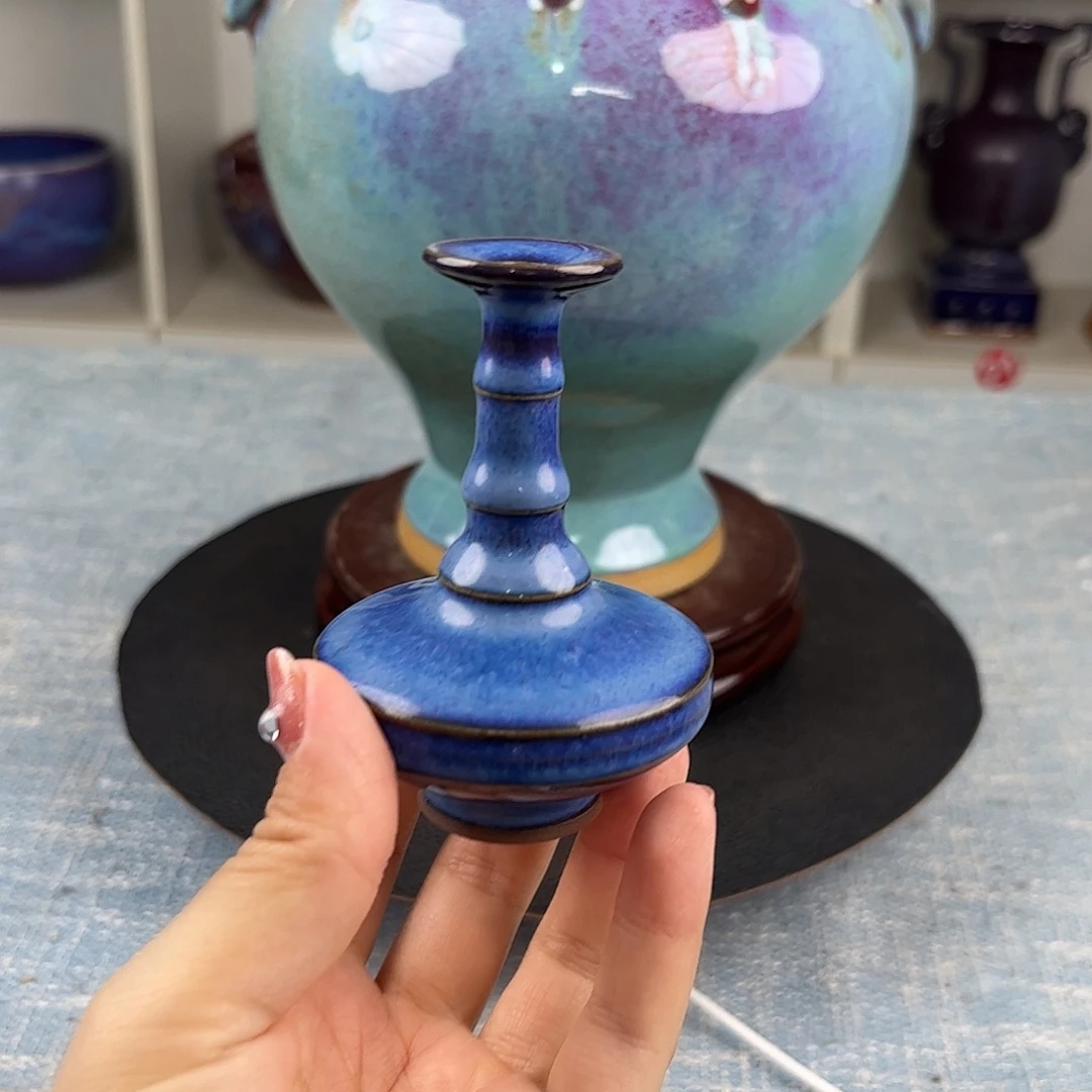 瓷片竹节瓶炭烧手拉坯珍品