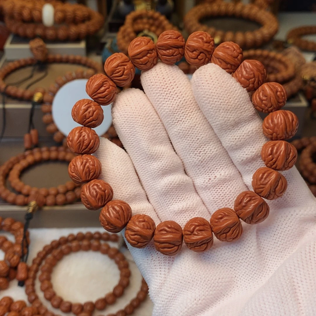 山***！手串桃核秦岭龙纹