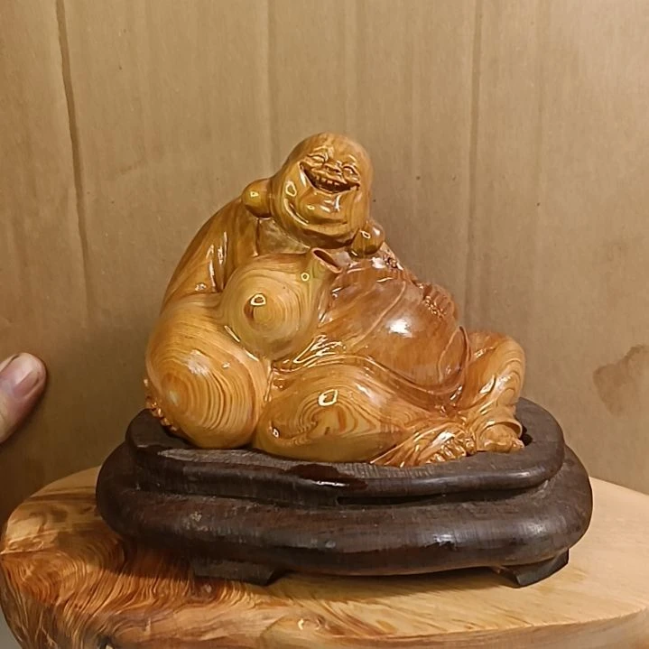 柏木（崖柏）太行崖柏笑佛摆件