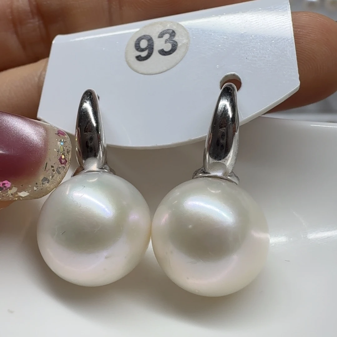 皓***麻淡水珍珠银S925镶嵌耳饰珍珠13.7