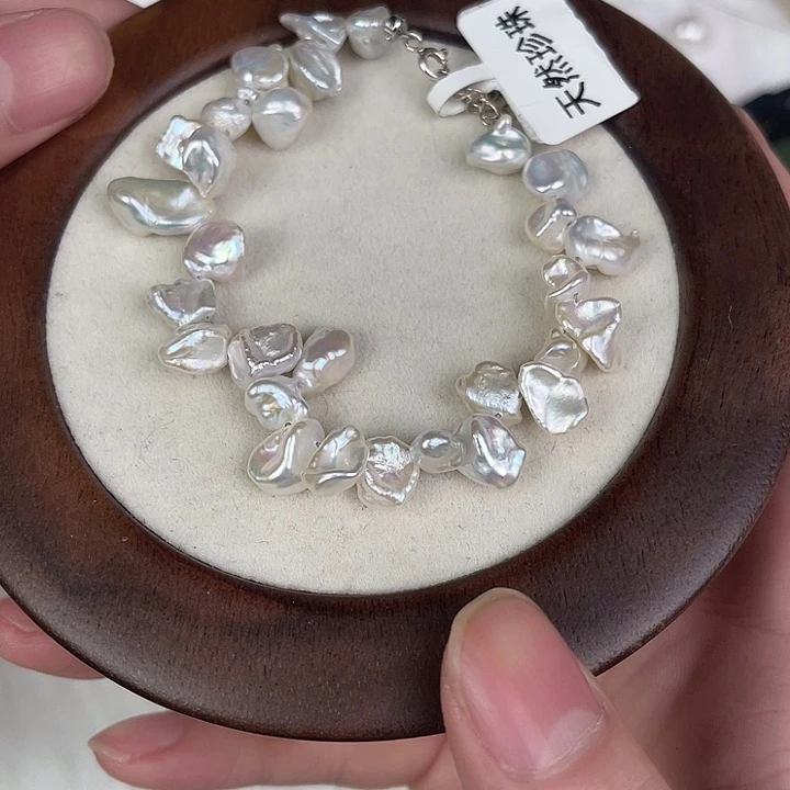 天然珍珠银S925镶嵌淡水珍珠