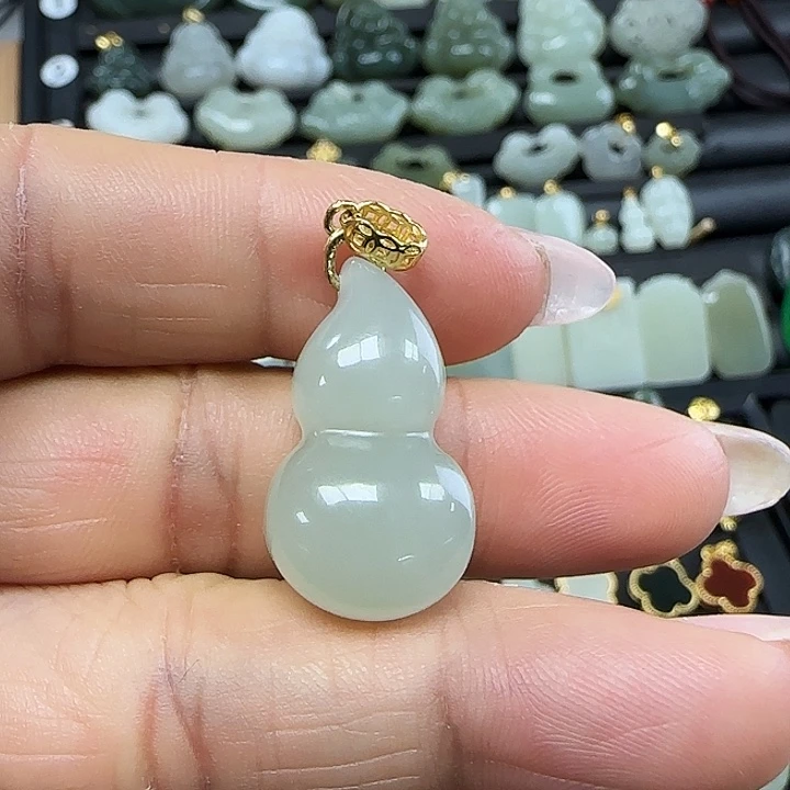 和田玉吊坠(不含链)银S925镶嵌