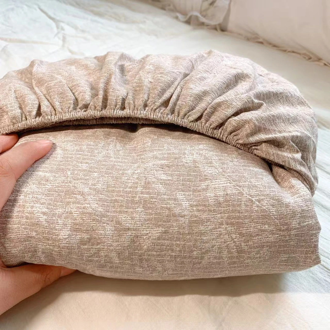 【椰树林咖】简麻亚麻感原麻加厚1.8X2床笠床垫保护套四季可用