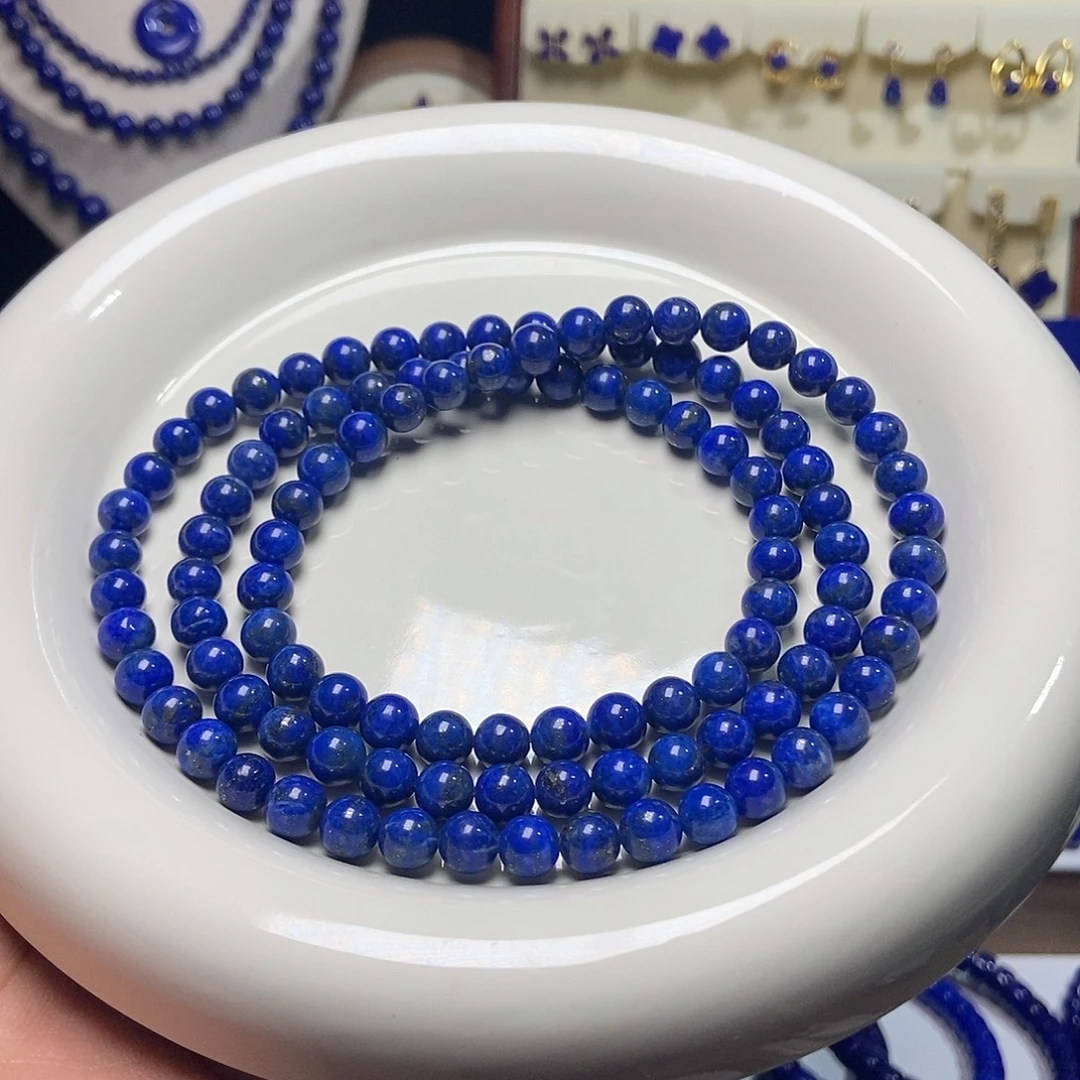 青金石未镶嵌精品 天然 108佛珠6.6+