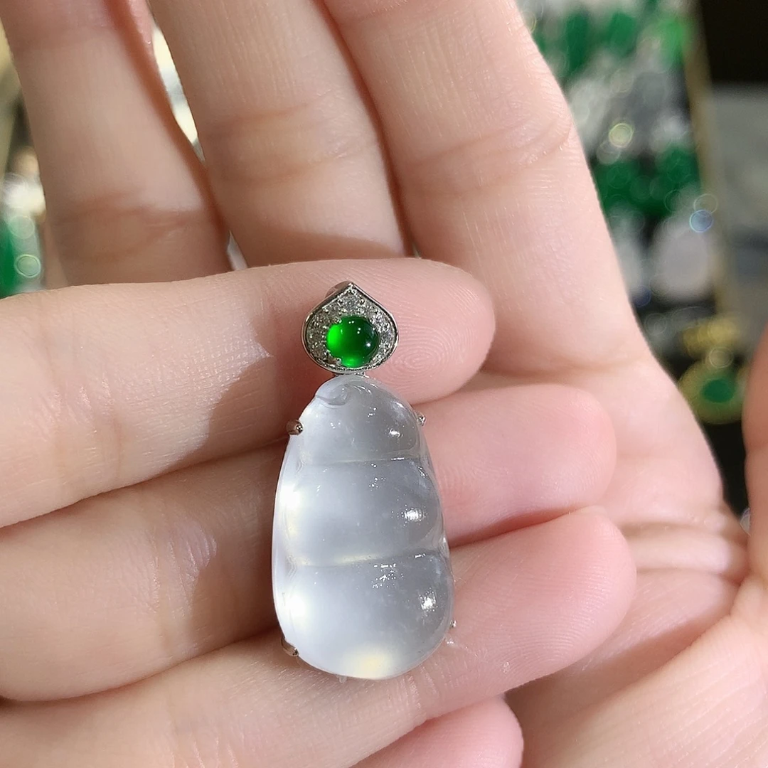 石英质玉银S925镶嵌颈饰