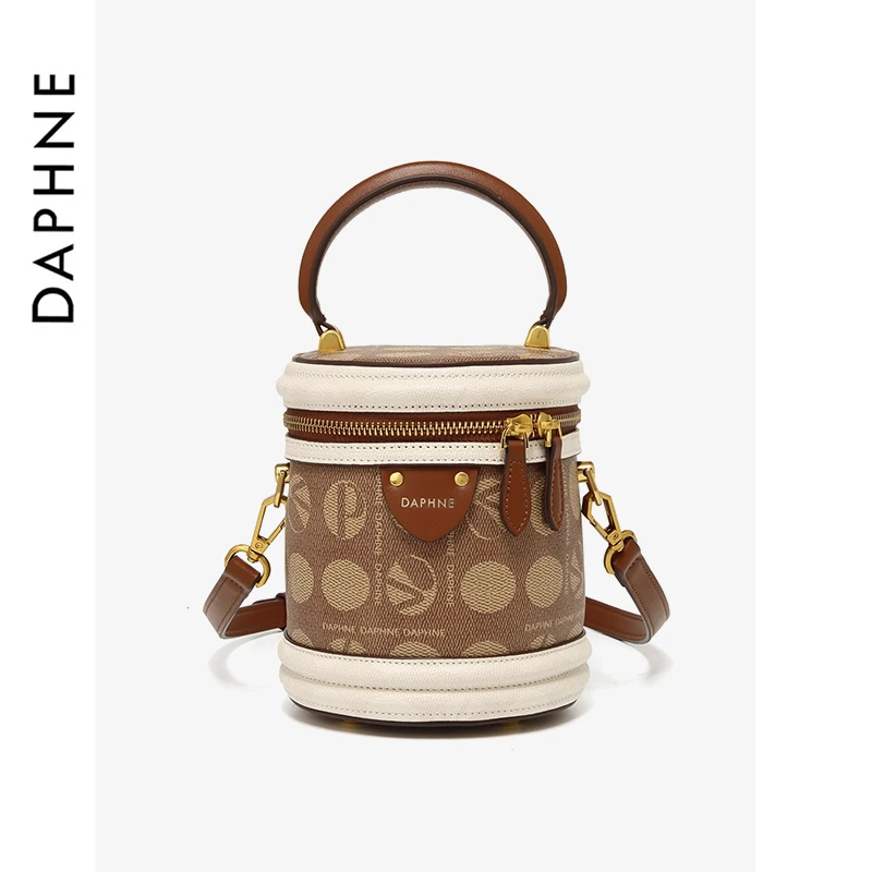 【爆款】达芙妮Daphne牛仔发财桶时尚潮流单肩斜挎包10130