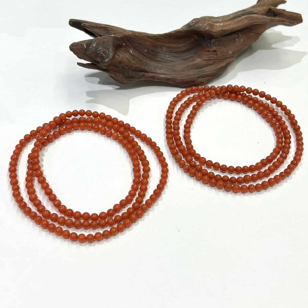 【小宝珠宝】3 T40213-南红多圈手串-多样性发一件-4mm