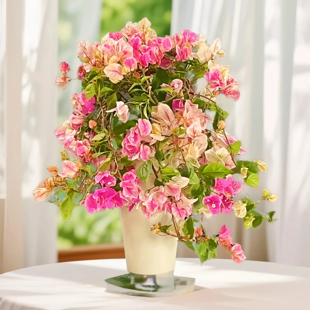漳红缨四面垂飘花瀑布三角梅盆景老桩侧飘勤花好养【艺景园美美】