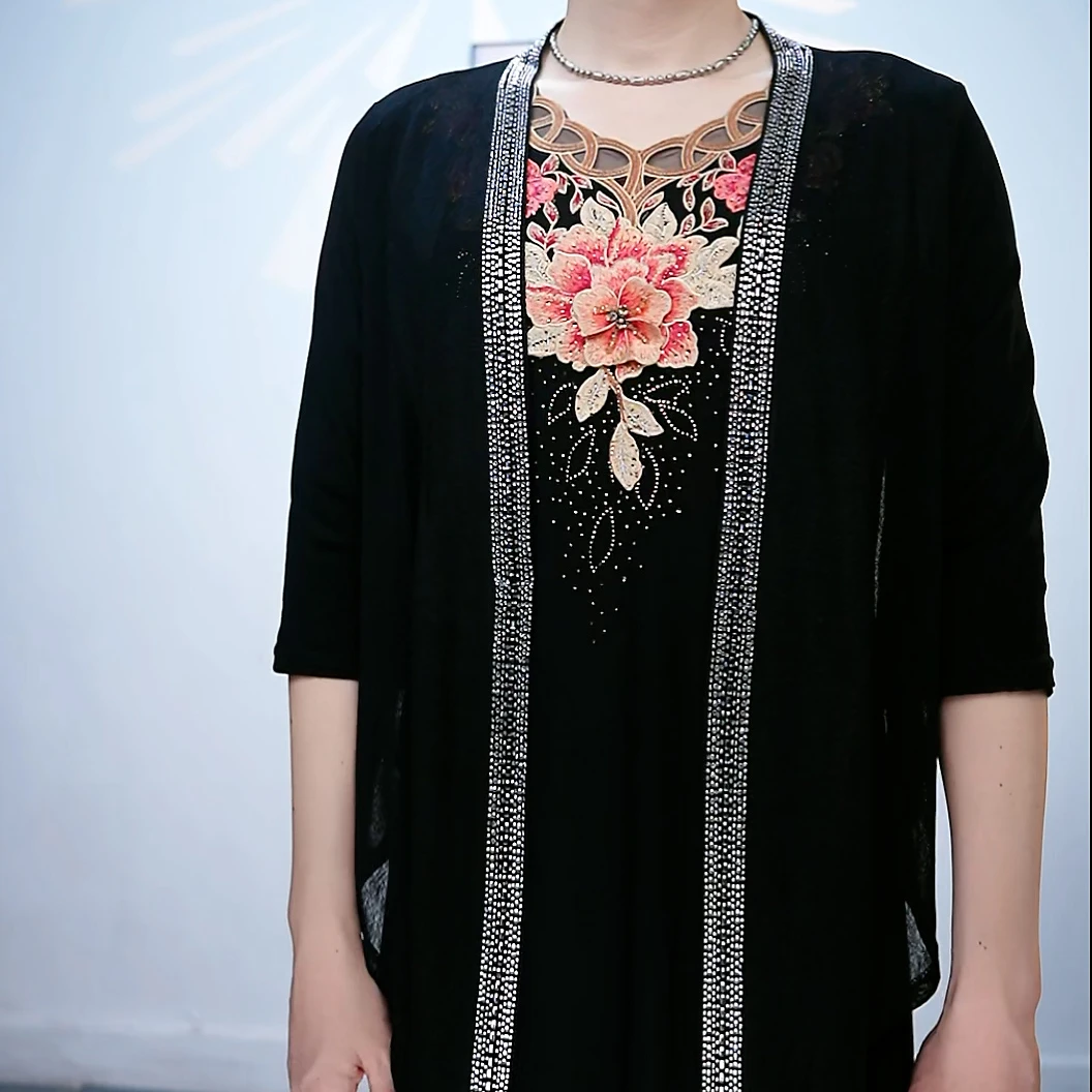 1018黑色开衫外套女2025夏季新款时尚洋气宽松百搭薄款外套